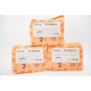 Pura Sensitive Soft Sustainable Baby Diapers Size 2, 87 Count Hypoallergenic